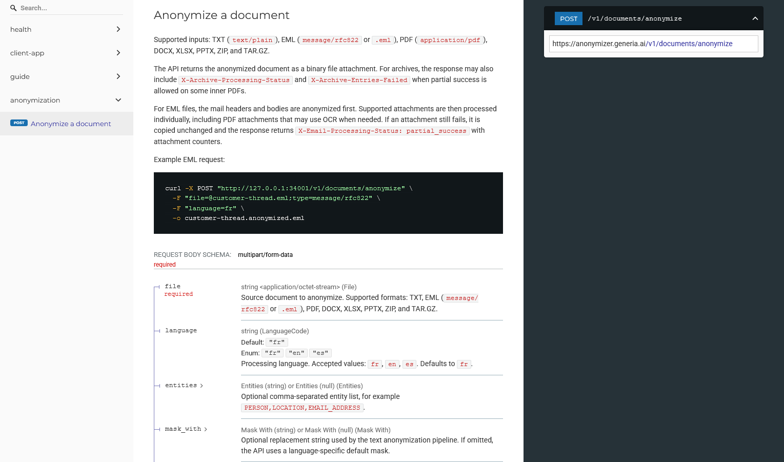 Documentation technique de l'anonymisation